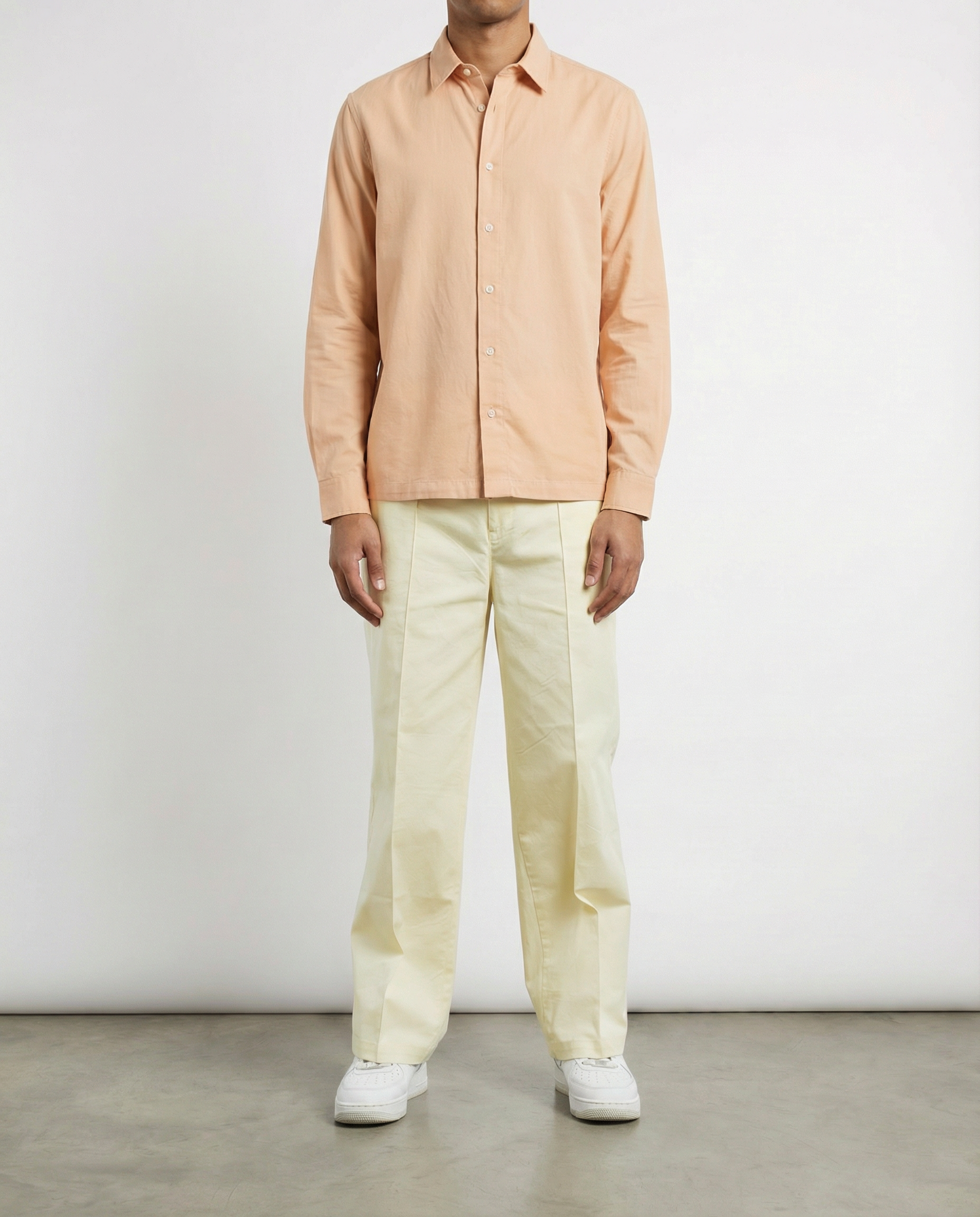 Twill (Off-White Cotton Formal Trousers)
