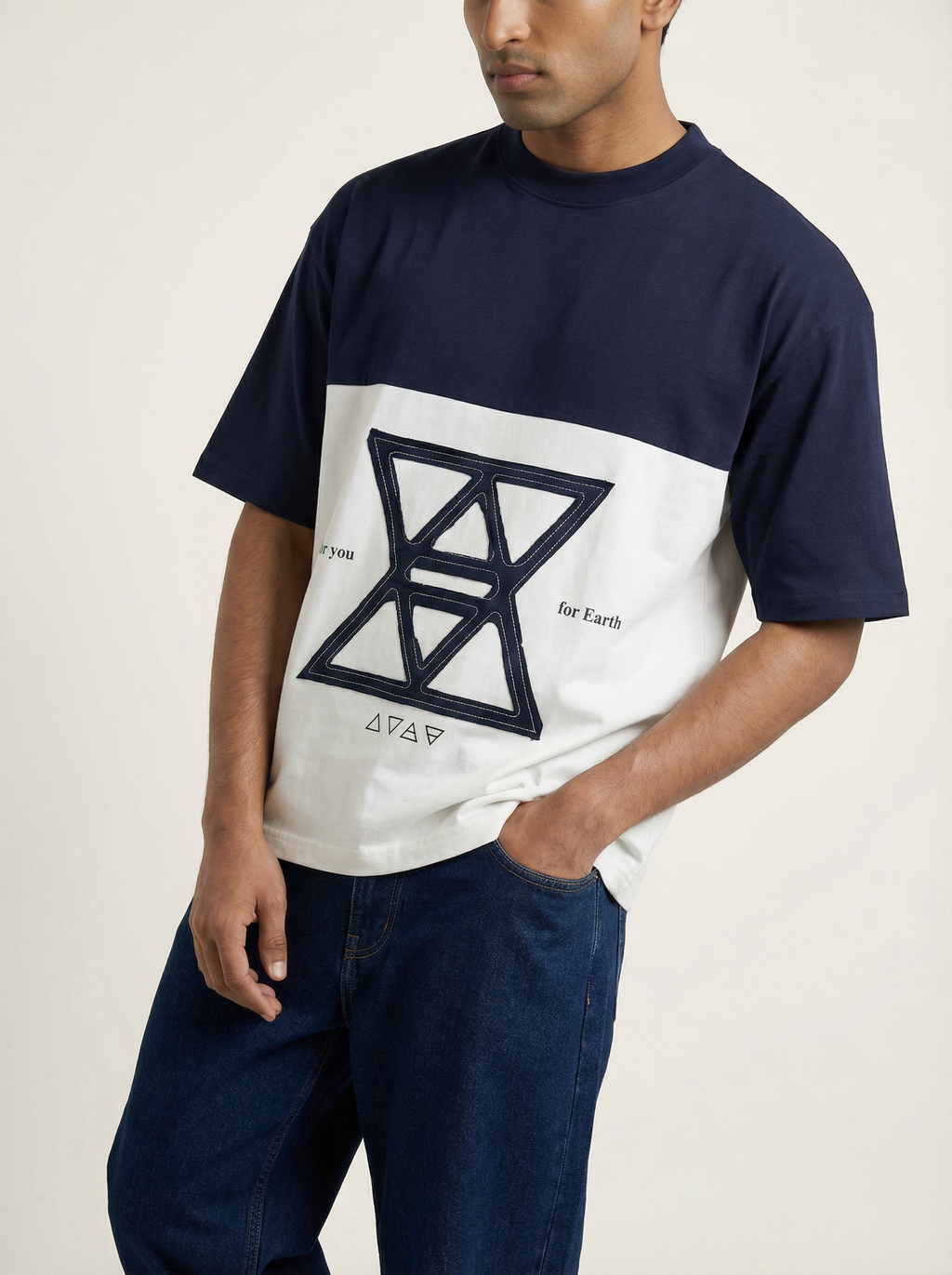 Two-Panel Minimal Branding boxy Tee