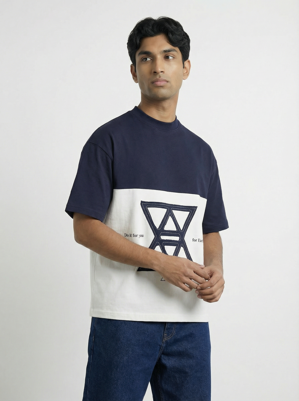 Two-Panel Minimal Branding boxy Tee