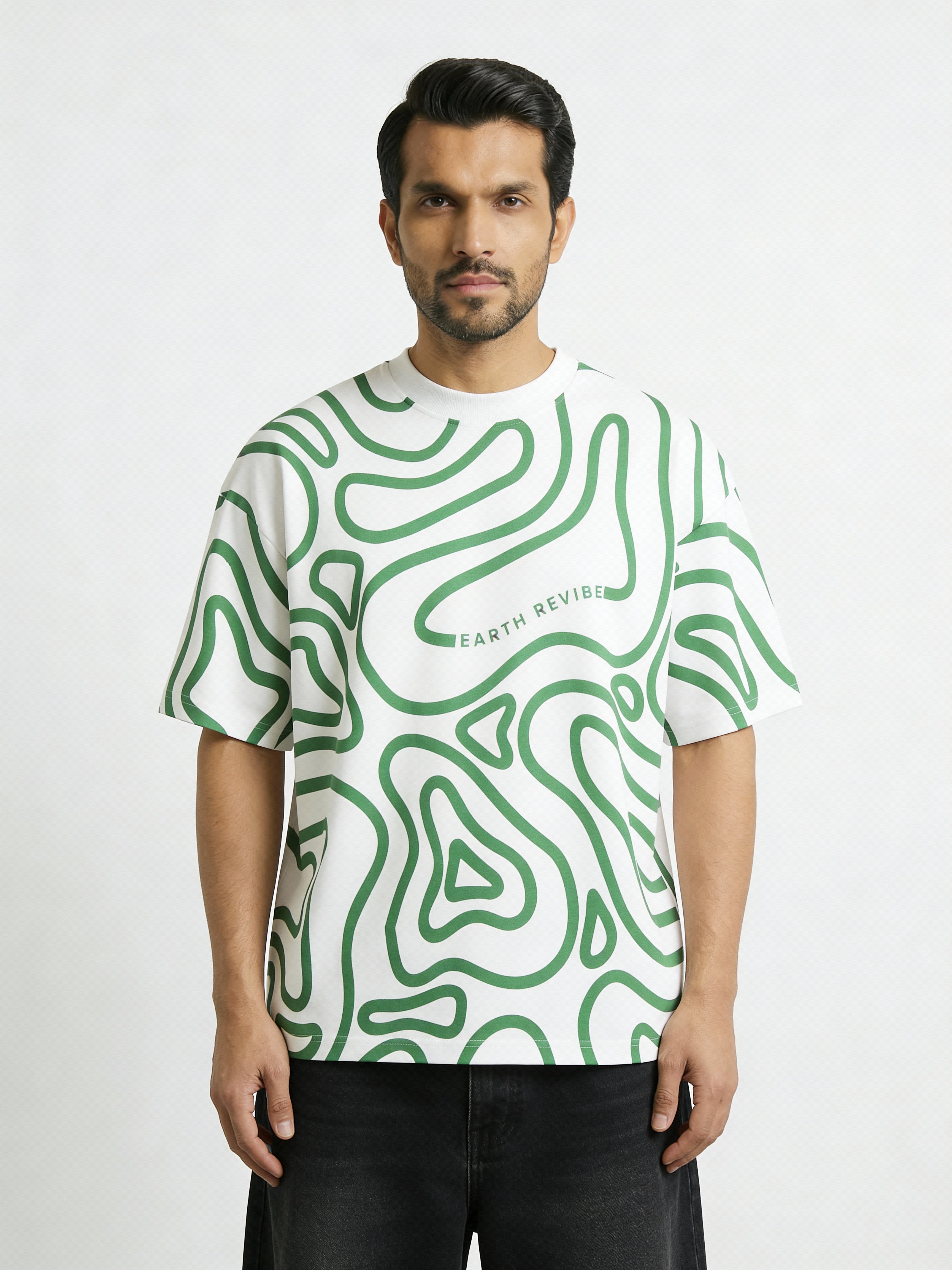 Herbal White All-Over Print Boxy Tee