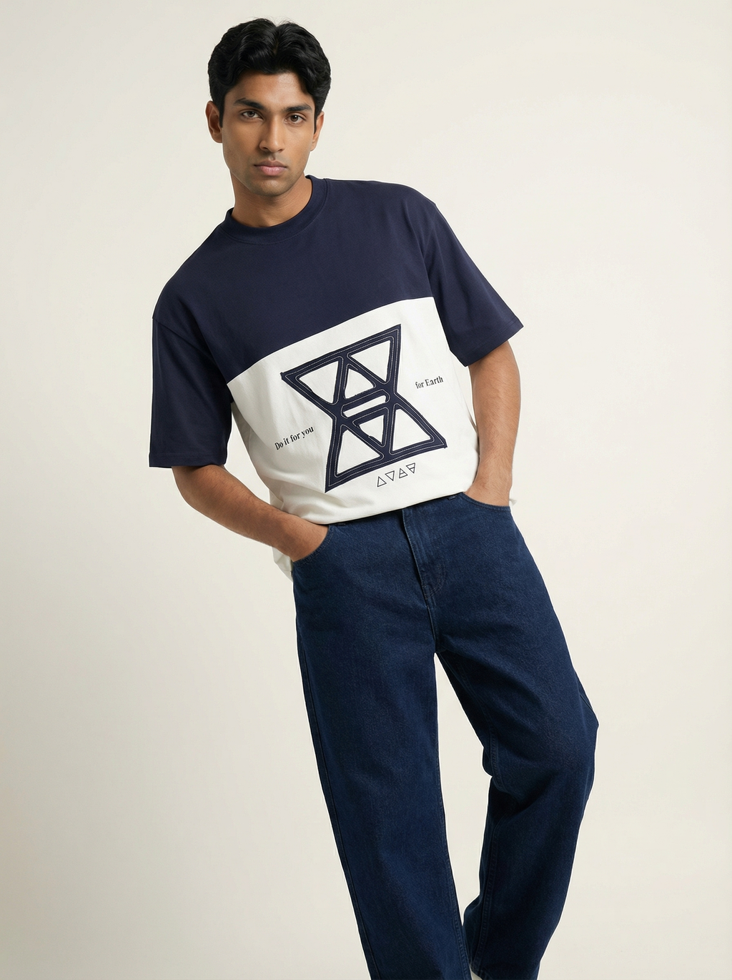 Two-Panel Minimal Branding boxy Tee