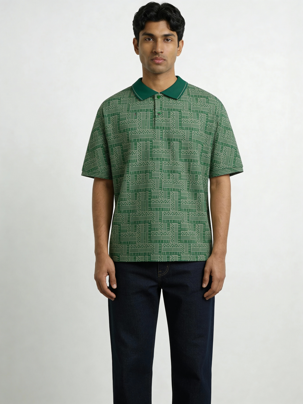 All-Over Print Formal Boxy polo