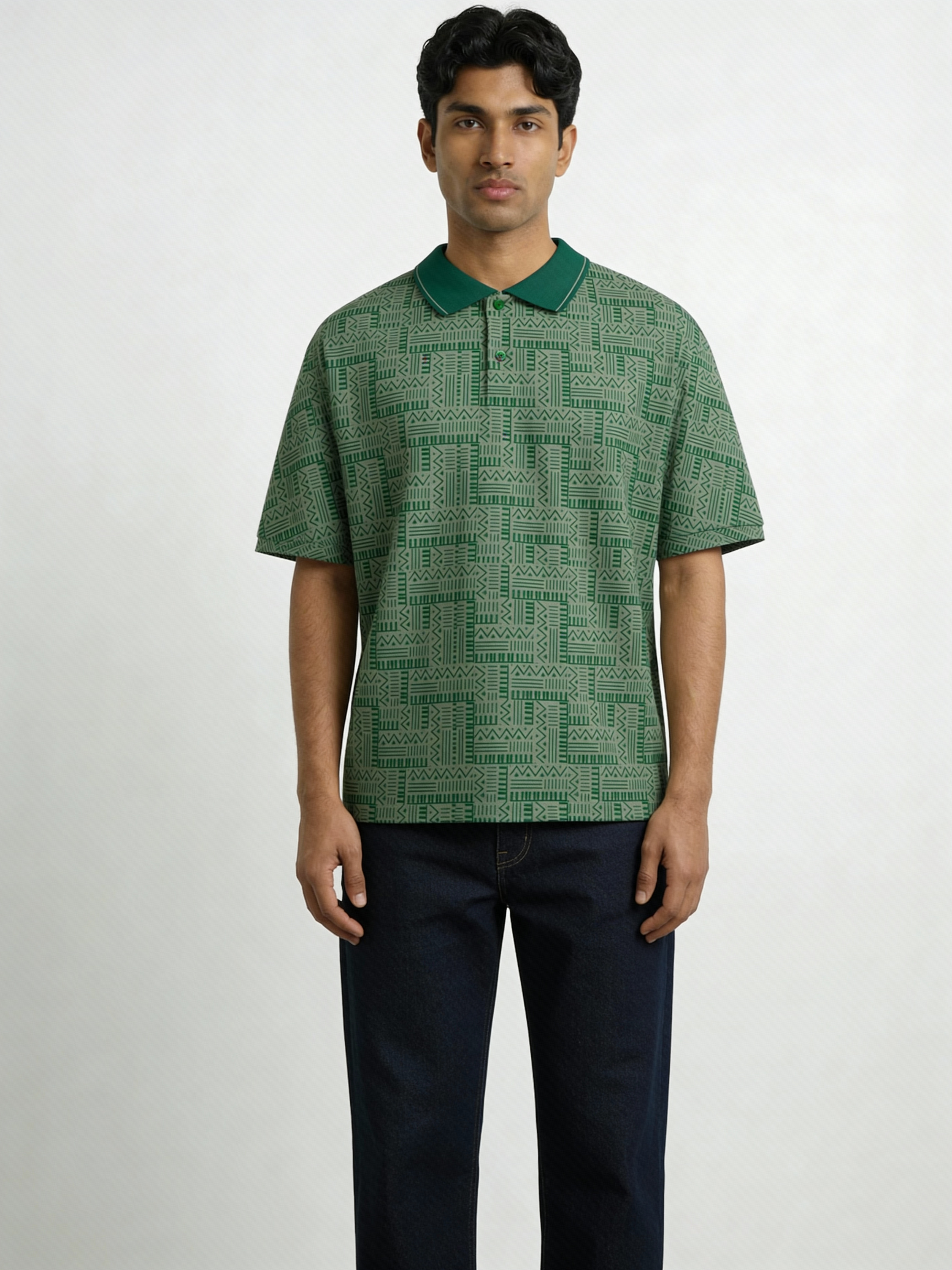 All-Over Print Formal Boxy polo