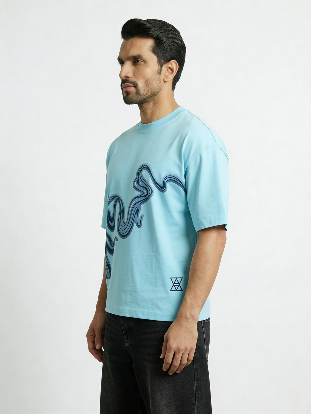 Water color Wave Graphic boxy Tee